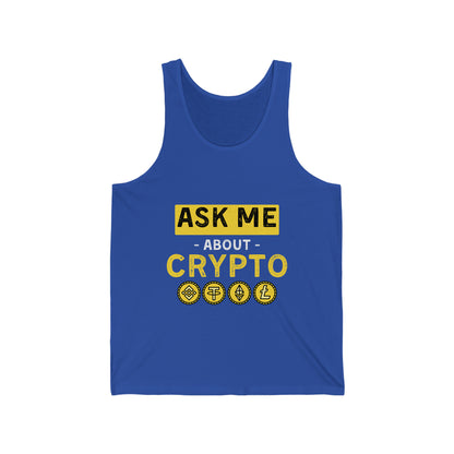 Ask Me About Crypto Unisex Tank Top