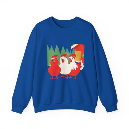 Graphic Designed Holiday Christmas Chicken Unisex Crewneck Sweatshirt
