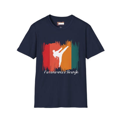 Graphic Karate Taekwondo Fighter Unisex Minimalist Comfort T-shirt