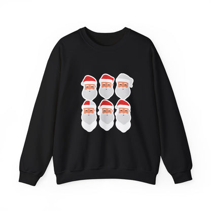 Graphic Designed Holiday Christmas Santa Portraits Crewneck Sweatshirt