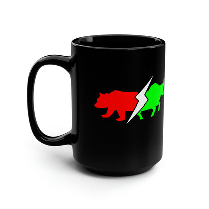 Bullish And Bearish (Stock Market) Black Mug 15oz