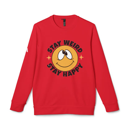DTG adidas® Unisex Fleece Crewneck Stay Weird Stay Happy Sweatshirt