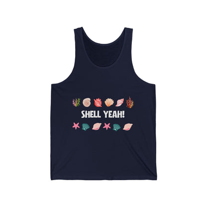"Shell Yeah" Beach Lovers Ultimate Comfort Styled Unisex Summer Tank Top