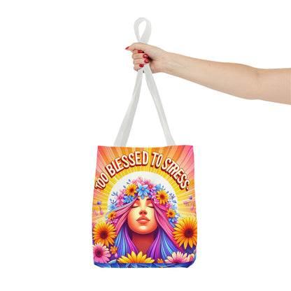 Graphic Too Blessed To Stress Style Tote Bag