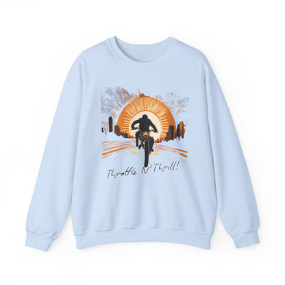 Graphic Designed Throttle and Thrill Bikers Crewneck Sweatshirt