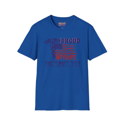 Proud Nurse Awesome Dad Ultimate Comfort Unisex Fathers Day Nurse T-shirt