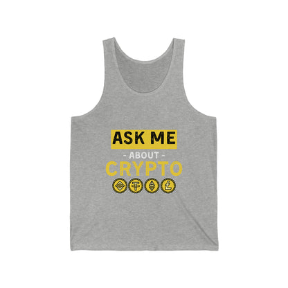Ask Me About Crypto Unisex Tank Top