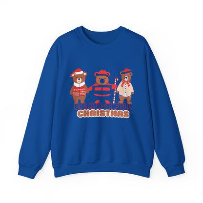 Graphic Designed Holiday Christmas "Bear-iful Christmas"Unisex Crewneck Sweatshirt