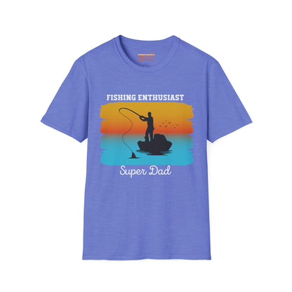 Fishing Enthusiast Super Dad Ultimate Comfort Unisex Fathers Day T-shirt