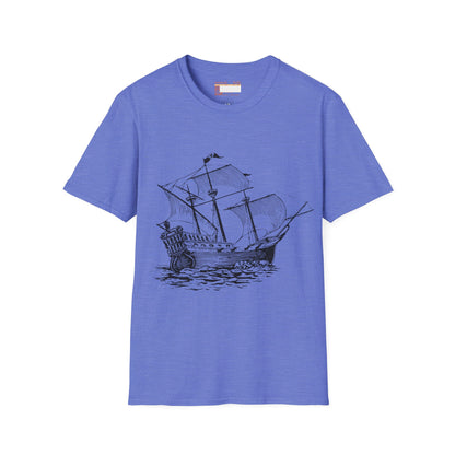 Columbus Day Cargo Ship Graphic Comfort Unisex T-shirt