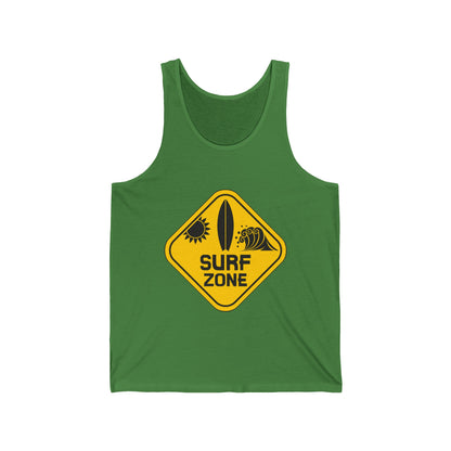 Beach Lovers Ultimate Comfort Styled Funny Unisex Surf Zone Summer Tank Top