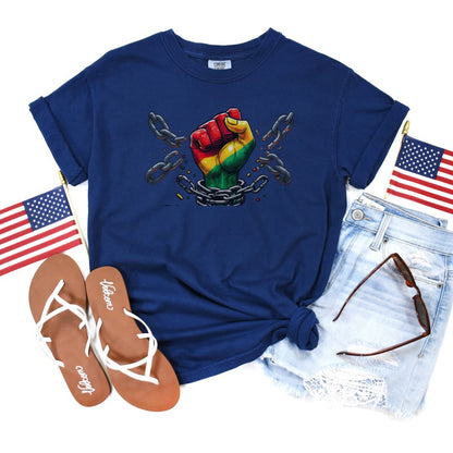 Celebrating Freedom Juneteenth With Pride Black and Proud Ultimate Comfort Unisex T-shirt