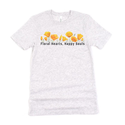 Floral Hearts Happy Soul Graphic Ultimate Comfort Styled Unisex T-shirt