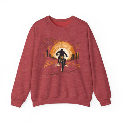 Graphic Designed Throttle and Thrill Bikers Crewneck Sweatshirt