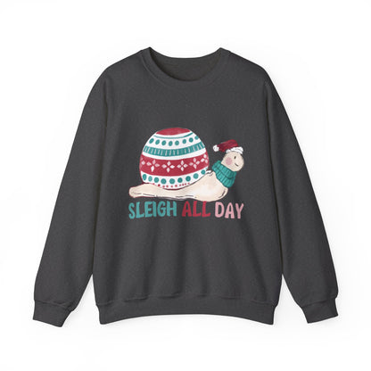 Graphic Designed Holiday Christmas Snowman Sleigh Unisex Crewneck Sweatshirt