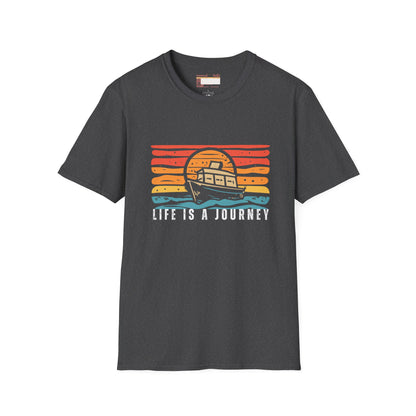Graphic Retro Vintage Designed Ultimate "Life is A Journey" Comfort Unisex T-shirt