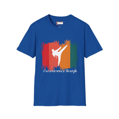 Graphic Karate Taekwondo Fighter Unisex Minimalist Comfort T-shirt
