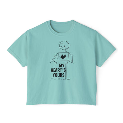 Graphic Heartfelt Women's Boxy Tee - My Heart's Yours