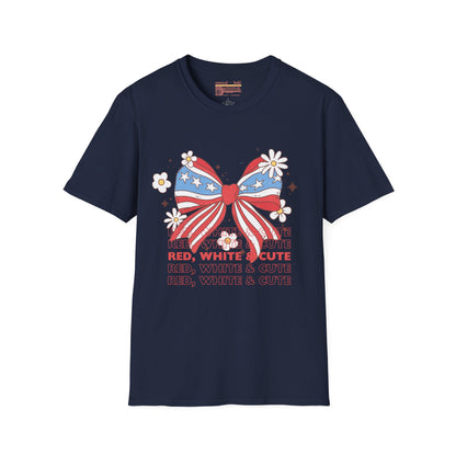 Red, White And Cute Ultimate Comfort Unisex Independent day July 4th T-shirt