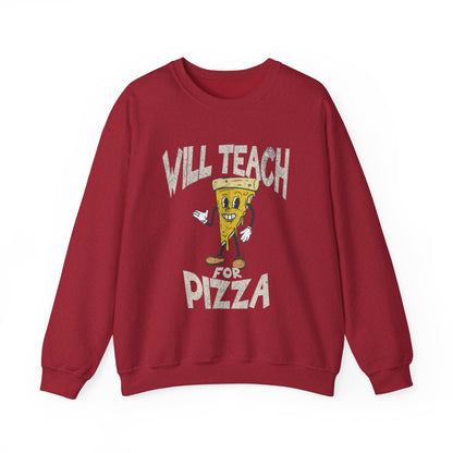 Graphic Designed Minimalist Unisex Pizza Lover World Pizza Day Crewneck Sweatshirt