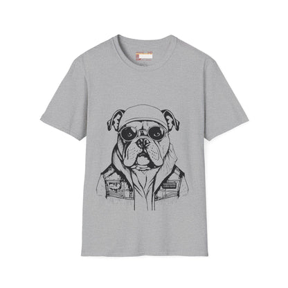 Bull Dog Looking Dressed Designed Graphic Comfort Unisex T-shirt