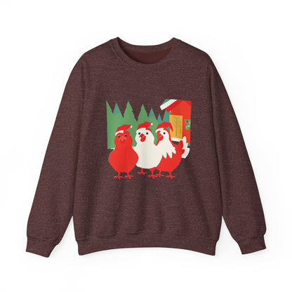 Graphic Designed Holiday Christmas Chicken Unisex Crewneck Sweatshirt