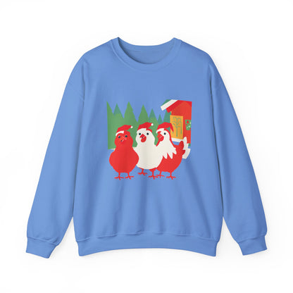 Graphic Designed Holiday Christmas Chicken Unisex Crewneck Sweatshirt
