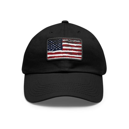 July 4th Dad Hat with Leather Patch Design