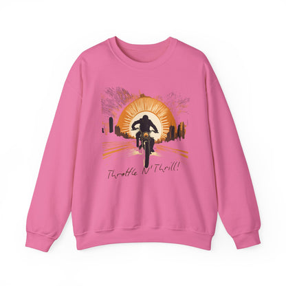 Graphic Designed Throttle and Thrill Bikers Crewneck Sweatshirt