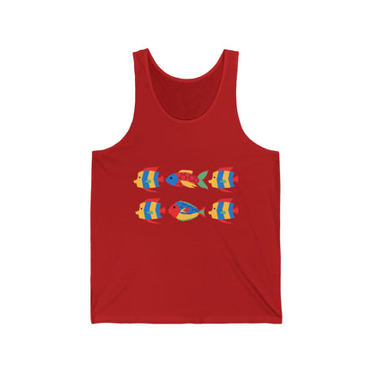 Ultimate Comfort Styled Unisex Summer Fish colored Tank Top