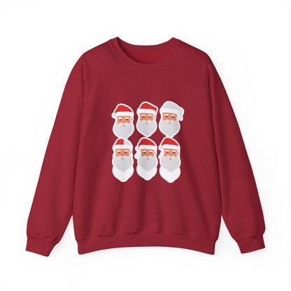 Graphic Designed Holiday Christmas Santa Portraits Crewneck Sweatshirt