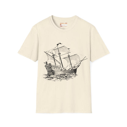 Columbus Day Cargo Ship Graphic Comfort Unisex T-shirt