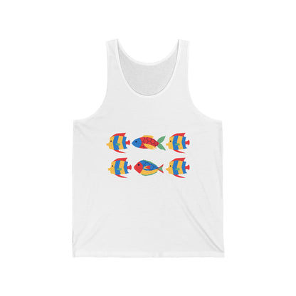 Ultimate Comfort Styled Unisex Summer Fish colored Tank Top