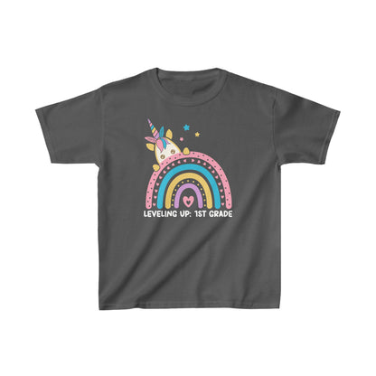 Leveling Up To First Grade Ultimate Comfort Unisex Kids T-Shirts