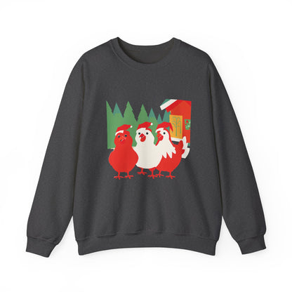 Graphic Designed Holiday Christmas Chicken Unisex Crewneck Sweatshirt