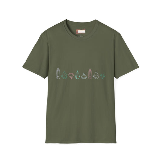 Graphic Designed Comfort Minimalist Precious Stones T-shirt