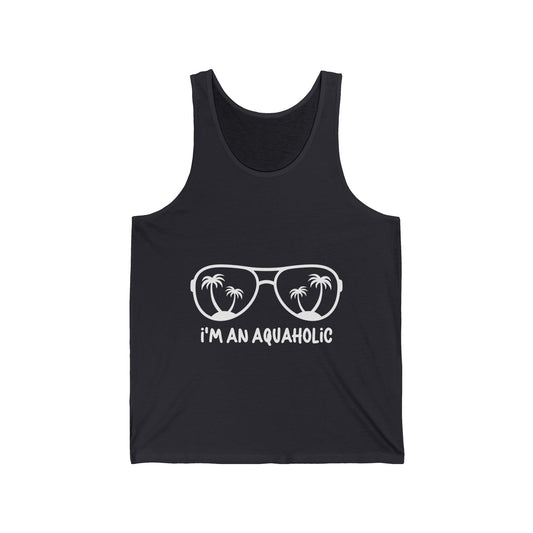 Beach Lovers Ultimate Comfort Styled Funny Unisex Aquaholic Summer Tank Top