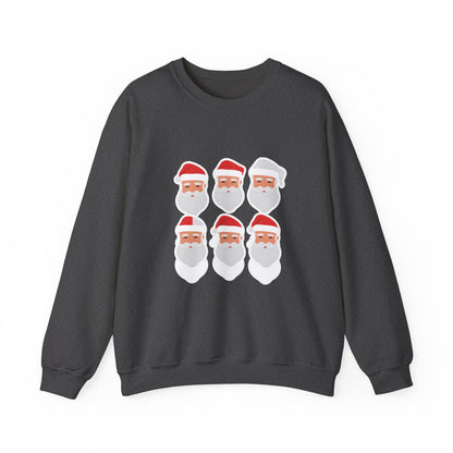 Graphic Designed Holiday Christmas Santa Portraits Crewneck Sweatshirt