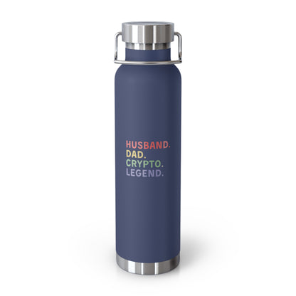 Husband Dad Crypto Legend Copper Vacuum Insulated Bottle, 22oz