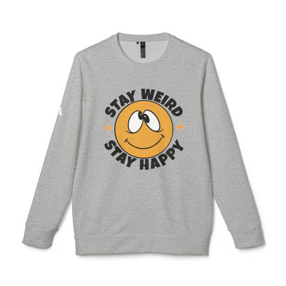 DTG adidas® Unisex Fleece Crewneck Stay Weird Stay Happy Sweatshirt