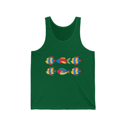 Ultimate Comfort Styled Unisex Summer Fish colored Tank Top