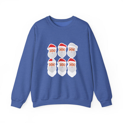Graphic Designed Holiday Christmas Santa Portraits Crewneck Sweatshirt