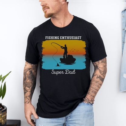 Fishing Enthusiast Super Dad Ultimate Comfort Unisex Fathers Day T-shirt