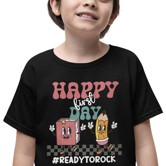 Unisex Kids Happy First Day Ultimate Comfort T-Shirts