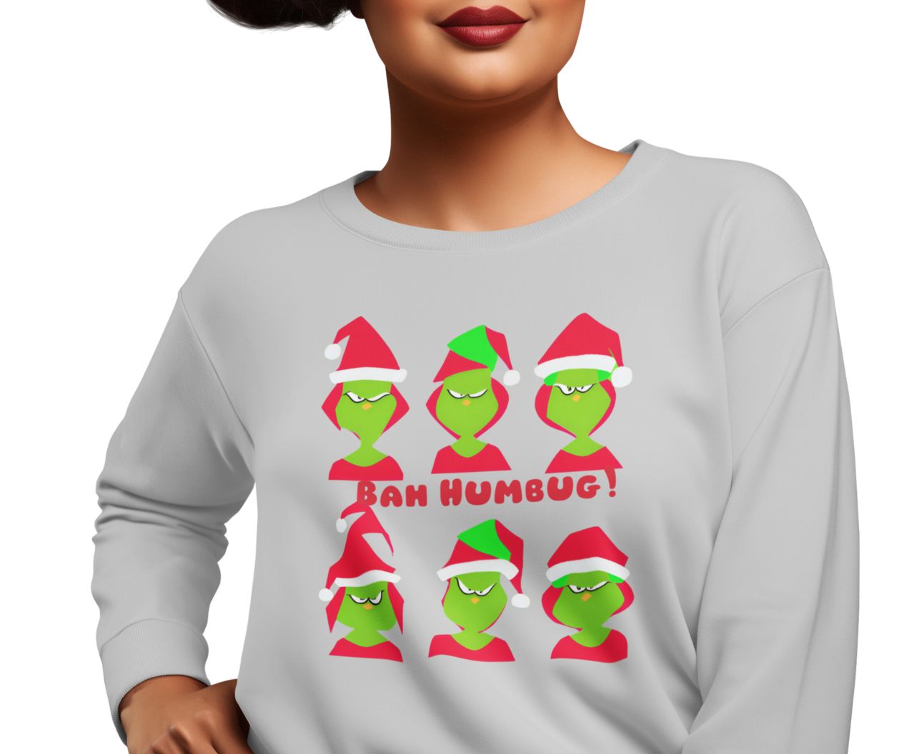 Graphic Designed Holiday Christmas Grinch Mode Crewneck Sweatshirt