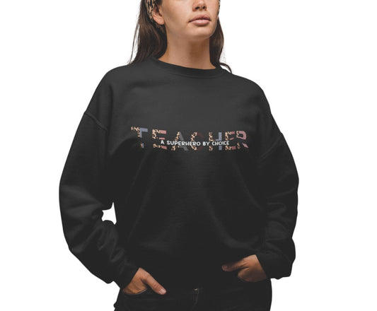 Designed Teacher A Super Hero Graphic Unisex Crewneck Sweatshirt