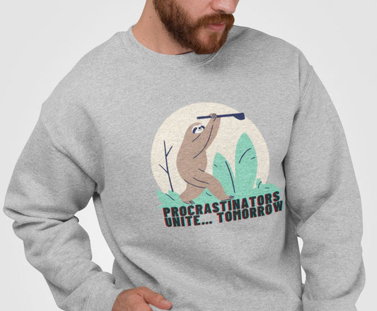 Graphic Designed Minimalist Unisex Procrastinator Crewneck Sweatshirt