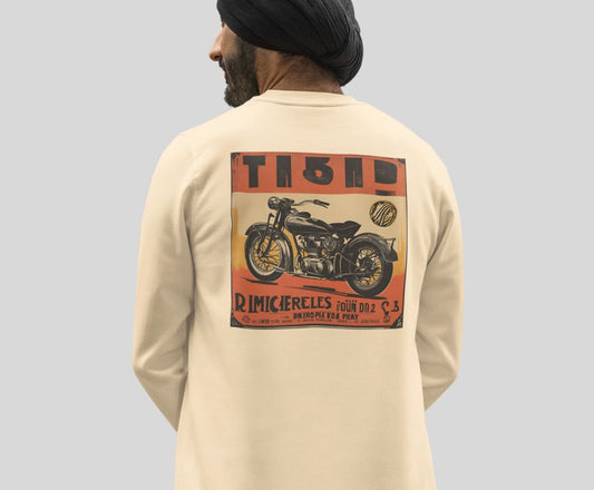 Graphic Designed Minimalist Bikers Crewneck Sweatshirt