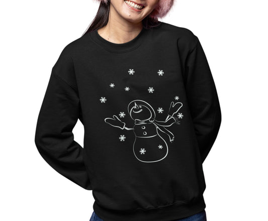 Graphic Designed Holiday Love Christmas Snowman Holiday Theme Unisex Crewneck Sweatshirt