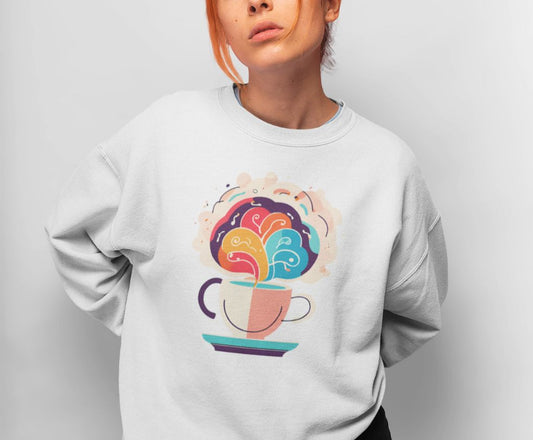 Graphic Designed Minimalist Unisex Coffee Genuis Crewneck Sweatshirt